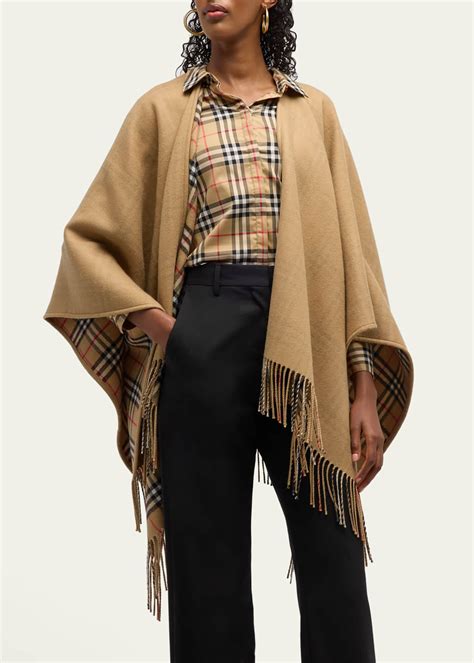 burberry charlotte solid to check wool cape|Burberry Charlotte Check Wool Cape .